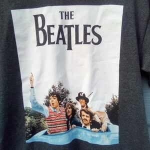 Men's The Beatles Gray T Shirt Size Medium M Unisex Band Rock & Roll Women's